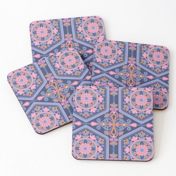 Item preview, Midnight Scandinavian Folk Art Seamless Pattern | Nordic Floral Tile Repeat in Navy Blue designed and sold by C.Kav.Art.