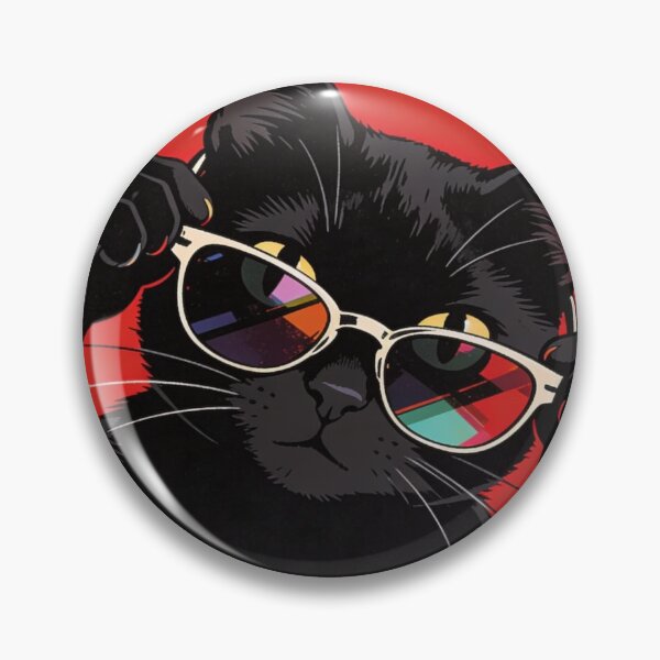Item preview, Cool Black Cat Wearing Sunglasses Retro Pop Art designed and sold by     Pink Chaos Club.