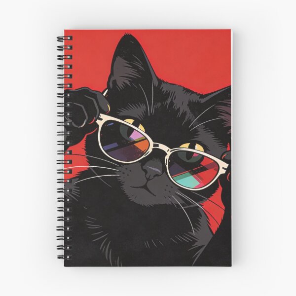Item preview, Cool Black Cat Wearing Sunglasses Retro Pop Art designed and sold by     Pink Chaos Club.