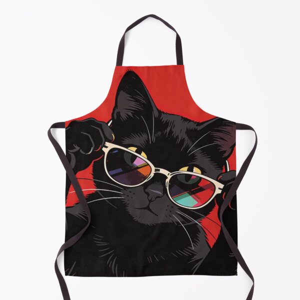 Item preview, Cool Black Cat Wearing Sunglasses Retro Pop Art designed and sold by     Pink Chaos Club.