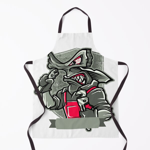 Item preview, Angry Hammerhead Shark Plumber Mascot Vector Illustration designed and sold by BrewChef.