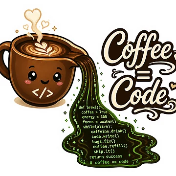 Artwork thumbnail, Coffee Equals Code – Programmer Fuel Sticker by InkPixell