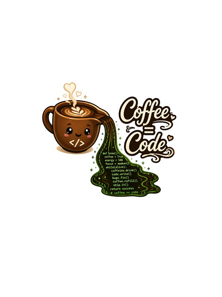 Thumbnail 4 of 4, iPhone Case, Coffee Equals Code – Programmer Fuel Sticker designed and sold by InkPixell.
