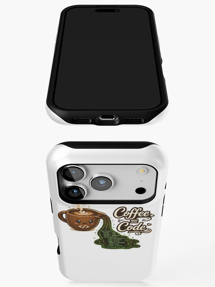 Thumbnail 3 of 4, iPhone Case, Coffee Equals Code – Programmer Fuel Sticker designed and sold by InkPixell.