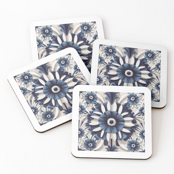 Item preview, Intricate paper flowers in blue and white create a stunning decorative wall art piece inspired by nature designed and sold by MiraCleAI.