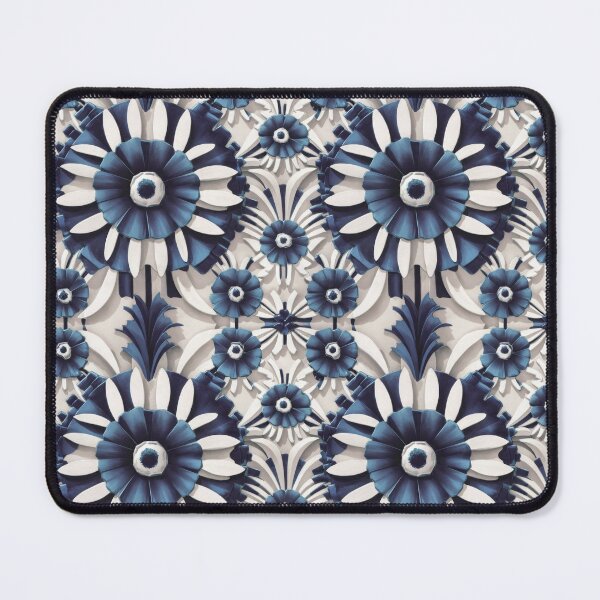 Item preview, Intricate paper flowers in blue and white create a stunning decorative wall art piece inspired by nature designed and sold by MiraCleAI.
