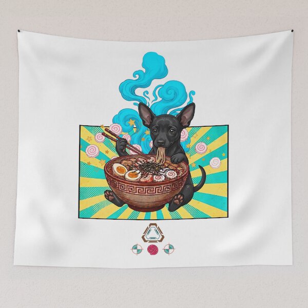 Item preview, Pharaoh hound in a Ramen Bowl – Kawaii Noodle Pup Art designed and sold by m-yoga-store.