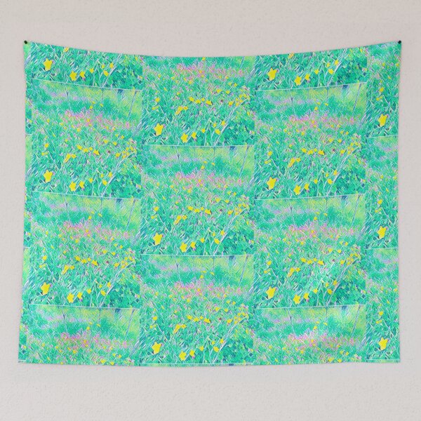 Item preview, Pastel Impressionist Wildflower Meadow Yellow and Pink Floral Painting designed and sold by BalkanBloom.