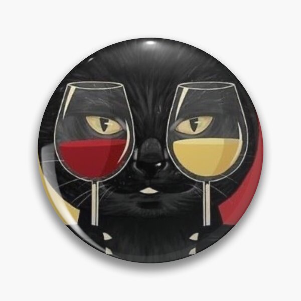 Item preview, Funny Black Cat Red and White Wine Glasses Art designed and sold by     Pink Chaos Club.