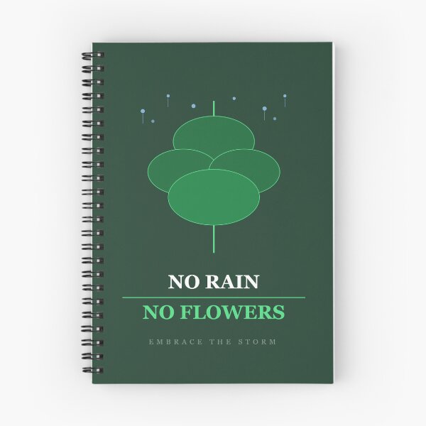 Item preview, No Rain No Flowers Motivational Nature designed and sold by InkRise Studio.
