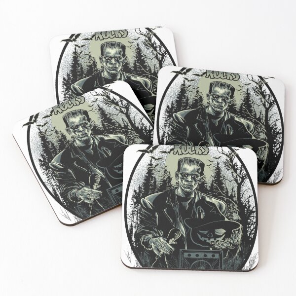 Item preview, Frankenstein Rocks Halloween Concert Vector T-Shirt Design designed and sold by BrewChef.