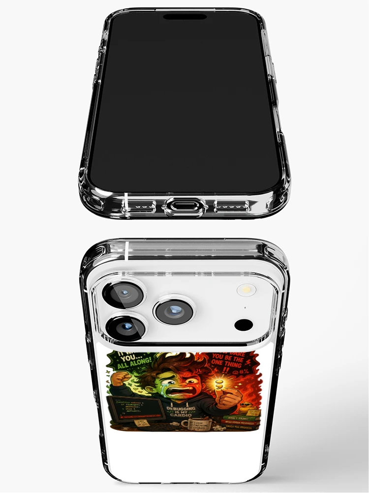 Thumbnail 3 of 5, iPhone Case, Debugging Is My Cardio – Funny Programmer Sticker designed and sold by InkPixell.