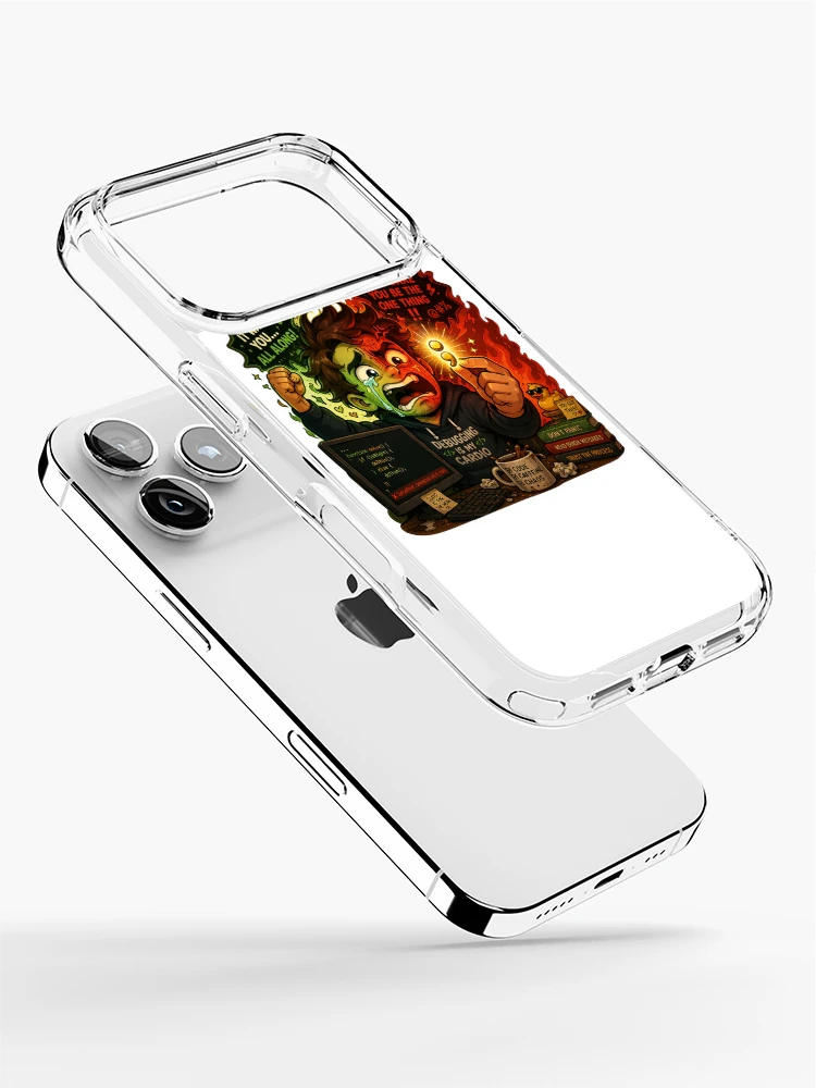 Thumbnail 2 of 5, iPhone Case, Debugging Is My Cardio – Funny Programmer Sticker designed and sold by InkPixell.