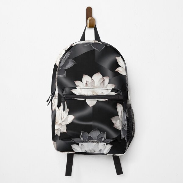 Item preview, Elegant Black and White Lotus Floral Pattern designed and sold by IntelliMindDesigns.