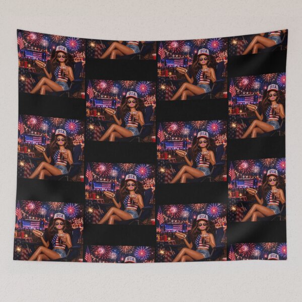 Item preview, Patriotic American Doll Girl 4th of July Fireworks USA Party designed and sold by PixlCrypt.