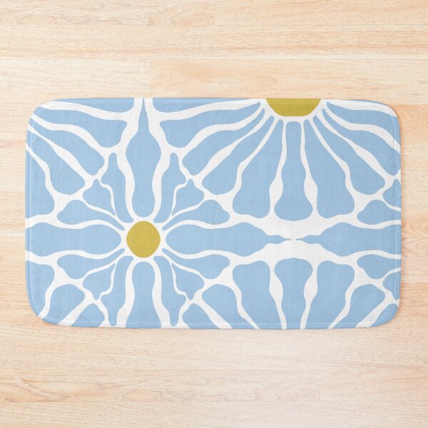 Item preview, Blue and Gold Botanical Flower Tile Pattern designed and sold by sunsmilestudio.