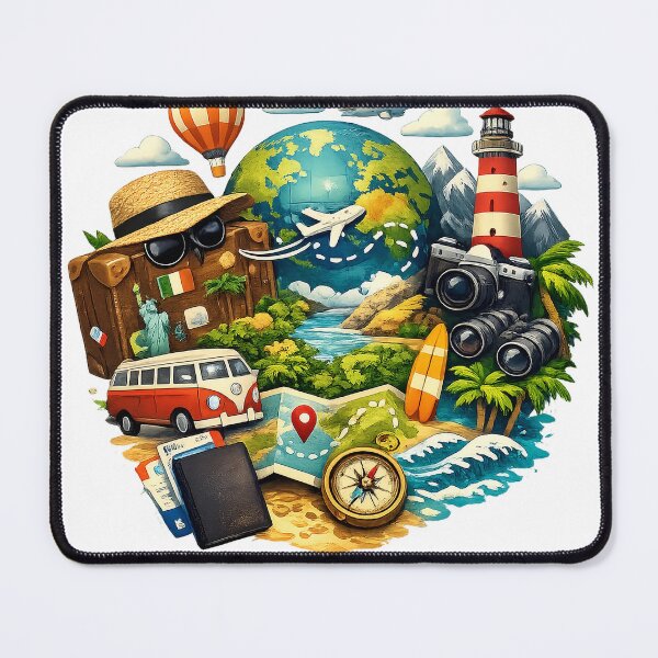 Item preview, Vintage Travel Adventure Collage Design designed and sold by ali prints.