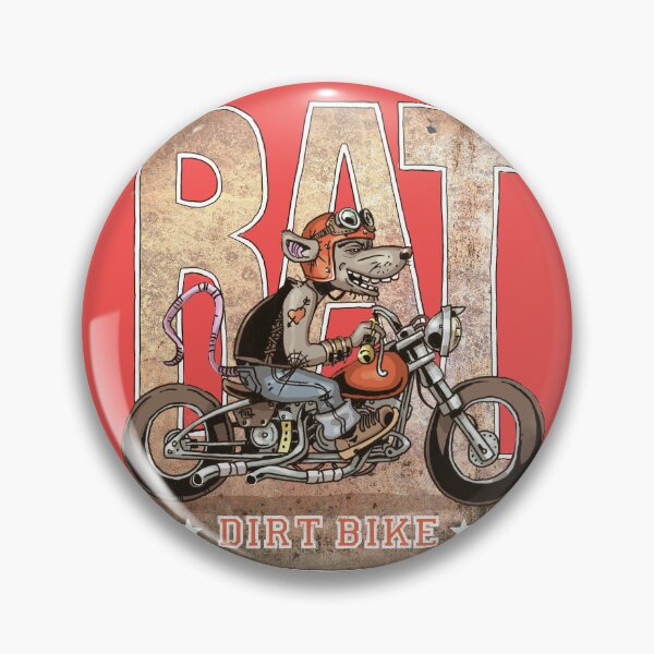 Item preview, Rat Dirt bike - Kustom kulture Biker rat Art designed and sold by L'atelier de Grôchat.