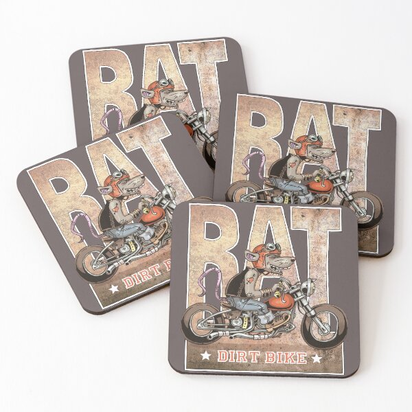 Item preview, Rat Dirt bike - Kustom kulture Biker rat Art designed and sold by L'atelier de Grôchat.