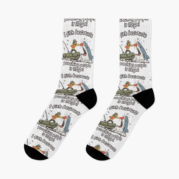 Item preview, Funny Fishing Quote – I Fish Because Punching People Is Illegal designed and sold by BRUNTadventures.