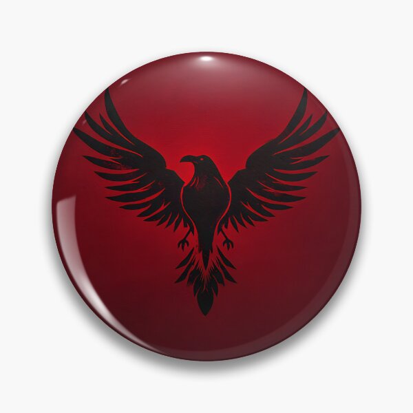Item preview, Black Raven Wings Emblem Logo On Red Background designed and sold by GrinGalore.