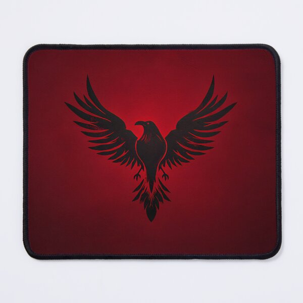 Item preview, Black Raven Wings Emblem Logo On Red Background designed and sold by GrinGalore.