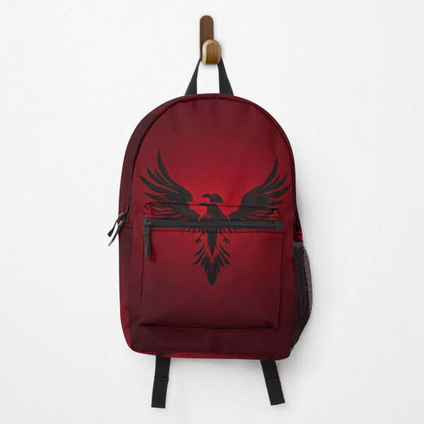 Item preview, Black Raven Wings Emblem Logo On Red Background designed and sold by GrinGalore.