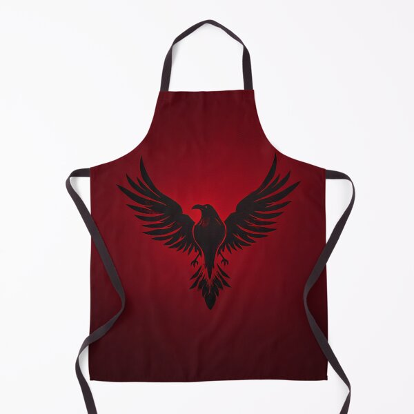 Item preview, Black Raven Wings Emblem Logo On Red Background designed and sold by GrinGalore.
