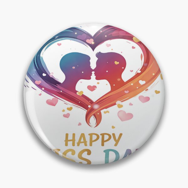 Item preview, Happy Kiss Day – Romantic Heart Art Illustration designed and sold by Artisan Finds Online.