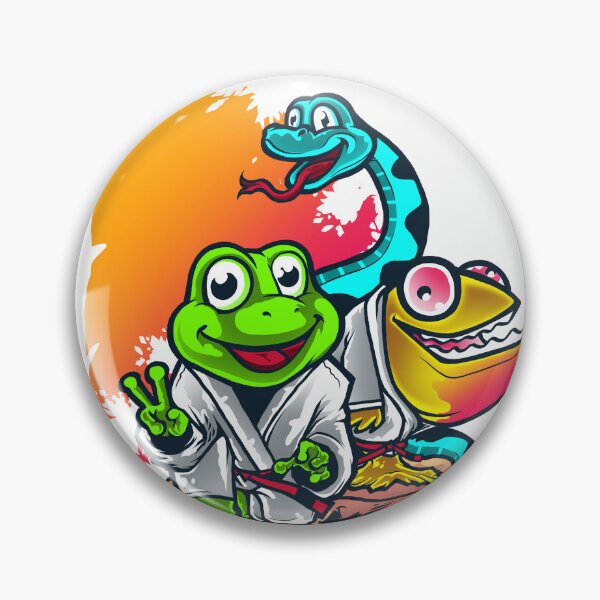 Item preview, Cute Cartoon Martial Arts Animals Mascot with Frog, Snake, and Lizard designed and sold by BrewChef.