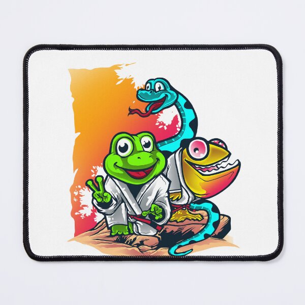Item preview, Cute Cartoon Martial Arts Animals Mascot with Frog, Snake, and Lizard designed and sold by BrewChef.