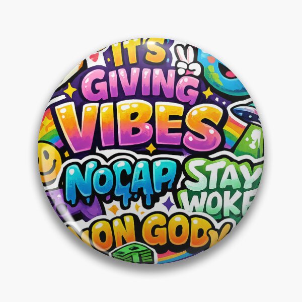 Item preview, Slay All Day It’s Giving Vibes | Gen Z Meme Sticker | Funny Aesthetic Quote Design designed and sold by Ranchain.