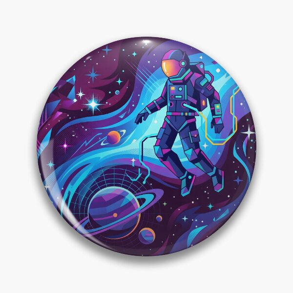 Item preview, Cosmic Drift Neon Astronaut Space Journey designed and sold by MyHappyArtShop.