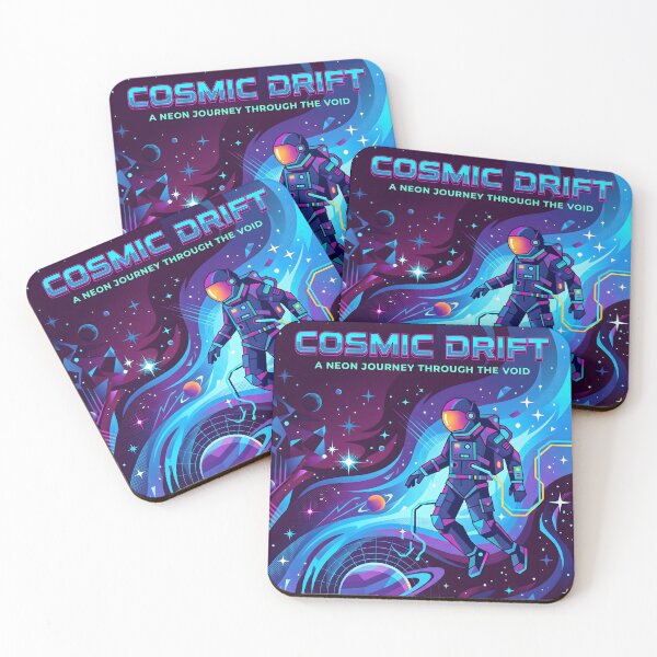 Item preview, Cosmic Drift Neon Astronaut Space Journey designed and sold by MyHappyArtShop.