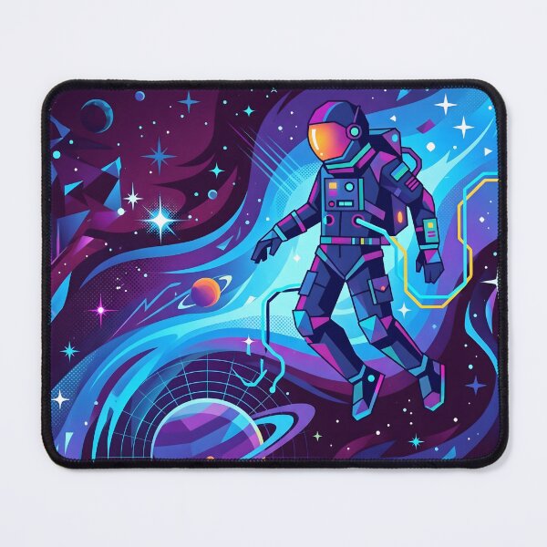 Item preview, Cosmic Drift Neon Astronaut Space Journey designed and sold by MyHappyArtShop.