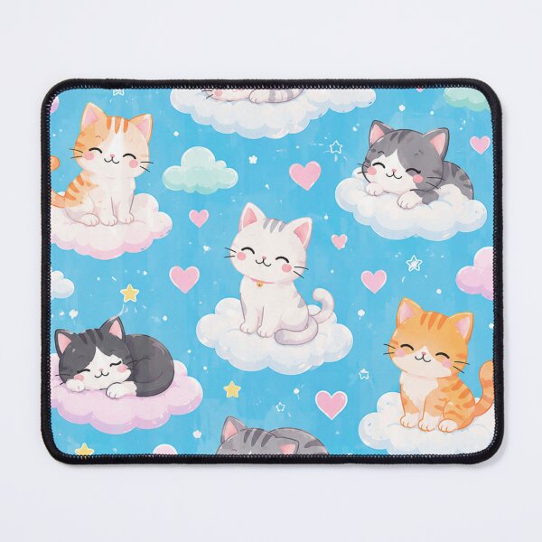 Item preview, Cute Cats on Clouds Shower Curtain – Kawaii Pastel Cat Bathroom Decor designed and sold by IconicDesignsXd.