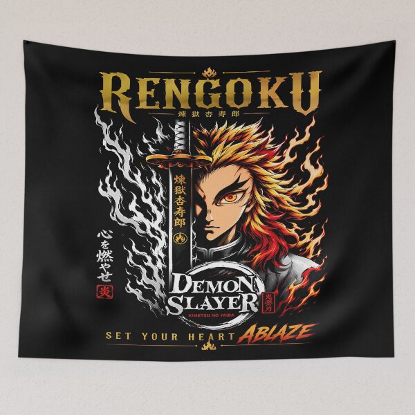 Item preview, Kyojuro Rengoku - Flame Breathing Hashira -Set Your Heart Ablaze Aesthetic Design designed and sold by Trinidesigns123.