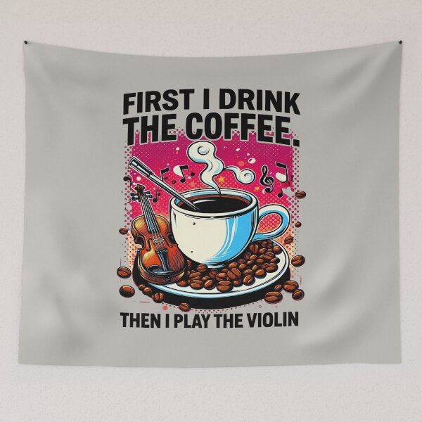 Item preview, Coffee and Violin – Pop Art Aesthetic designed and sold by Art-Arcade6.