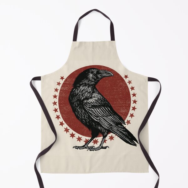 Item preview, Black Raven Red Sun Stars Emblem Logo On Beige Background designed and sold by GrinGalore.