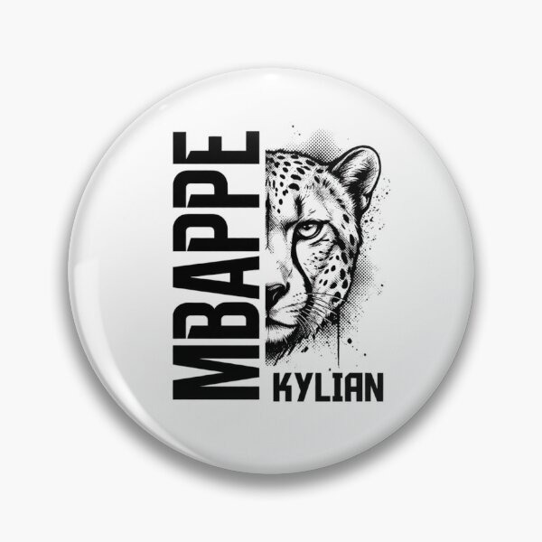 Item preview, Kylian Mbappe Cheetah Mascot Black and White Soccer Graphic designed and sold by Holy-Verse.