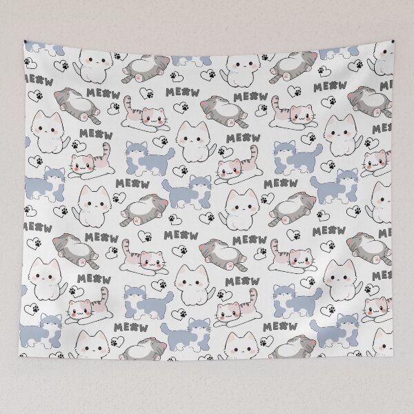Item preview, Cute Chubby Kittens and Meow Hearts designed and sold by AleksaDesignMTL.