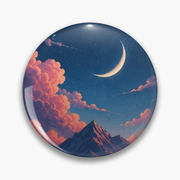 Item preview, Lofi Starry Night Mountain Lake Aesthetic Dreamy Celestial Moon designed and sold by LYAN-STORE.