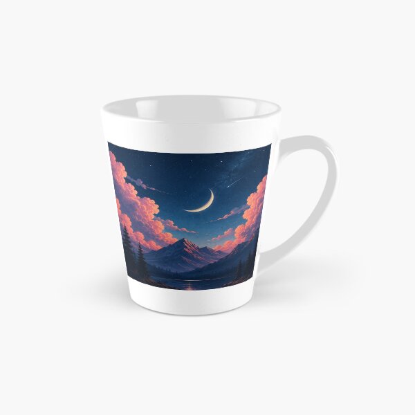 Item preview, Lofi Starry Night Mountain Lake Aesthetic Dreamy Celestial Moon designed and sold by LYAN-STORE.