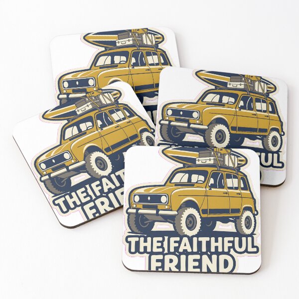 Item preview, Vintage Renault 4 The Faithful Friend Classic Car Art designed and sold by EKHOAISTORE.