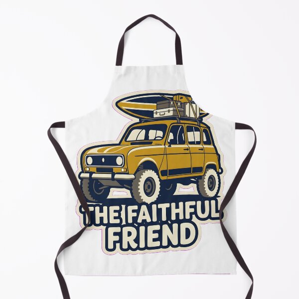 Item preview, Vintage Renault 4 The Faithful Friend Classic Car Art designed and sold by EKHOAISTORE.