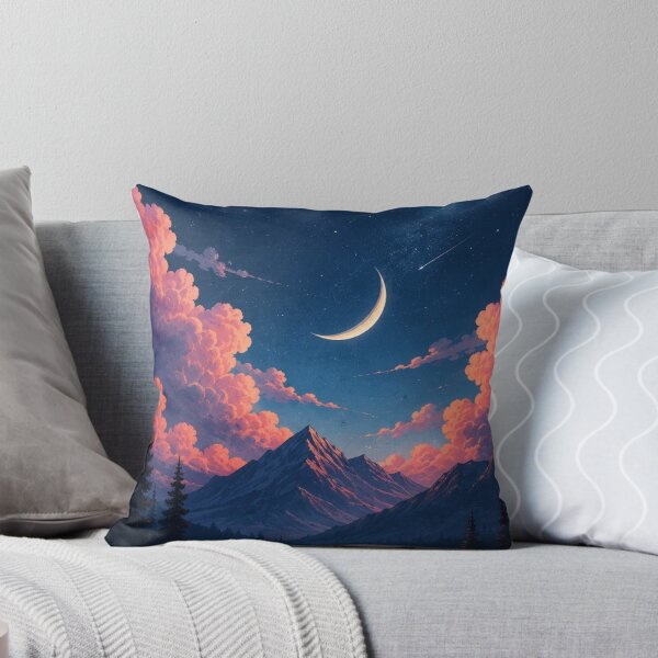 Item preview, Lofi Starry Night Mountain Lake Aesthetic Dreamy Celestial Moon designed and sold by LYAN-STORE.