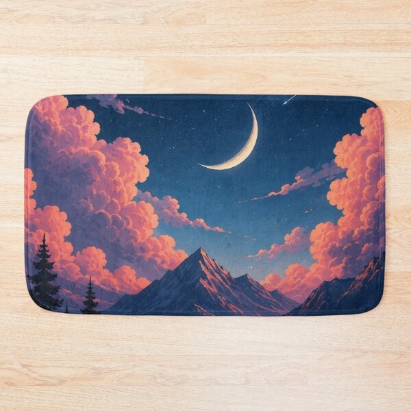 Item preview, Lofi Starry Night Mountain Lake Aesthetic Dreamy Celestial Moon designed and sold by LYAN-STORE.