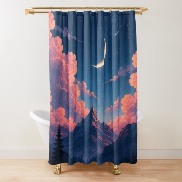 Item preview, Lofi Starry Night Mountain Lake Aesthetic Dreamy Celestial Moon designed and sold by LYAN-STORE.