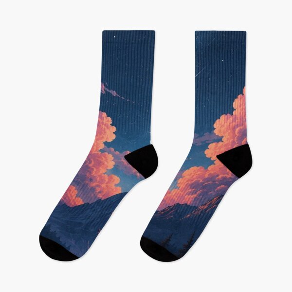 Item preview, Lofi Starry Night Mountain Lake Aesthetic Dreamy Celestial Moon designed and sold by LYAN-STORE.