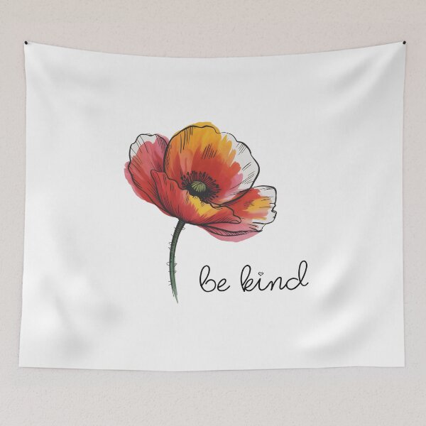 Item preview, Poppy Flower - Be Kind designed and sold by ArcticFoxStudio.